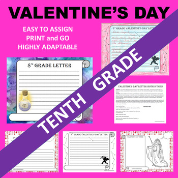 Preview of 10th Tenth Grade Sophomore Valentine's Day Writing Activities