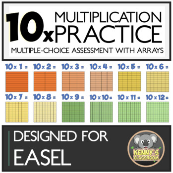 Preview of 10x Multiplication Fact Arrays - Easel Assessment