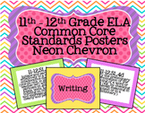 11-12th Grade Common Core ELA Standards Posters- Chevron Print