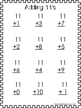 11-20 Math Addition Printable Worksheets. Kindergarten-2nd Grade Math.