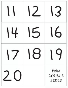 11-20 Numbers and Number Words Memory by Caterpillar to Butterfly