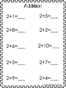 11 Addition Worksheets. Numbers 0-10. Preschool ...