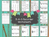 11 B, A, G, Recorder Worksheets. Music Appreciation and Co