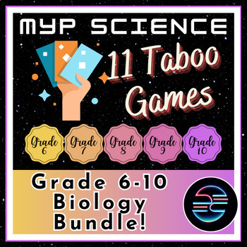 Preview of 11 Biology Taboo Review Games Bundle - Grade 6-10 MYP Middle School Science