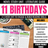 11 Birthdays Novel Study: Comprehension Questions & Activities