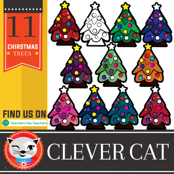 Preview of 11 Clip Art Set: Christmas Trees (by The Clever Cat)