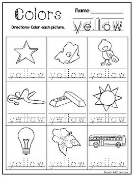 11 Colors Printable Worksheets in PDF file. Preschool-KDG ...