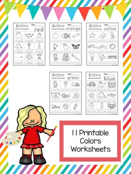 11 colors printable worksheets in pdf file preschool kdg by teach at daycare