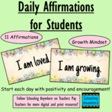 11 Daily Affirmations for Students - Spring Theme - Digita