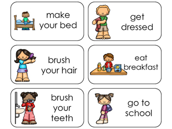11 Daily Routines Beginning Stages Flashcards. Preschool-1st Grade