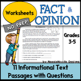 11 Fact and Opinion Practice Worksheets -- Informational T
