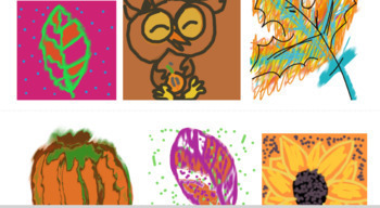 Preview of 11 Fall Drawings-Leaves, pumpkins, owl, candy corn AND MORE!