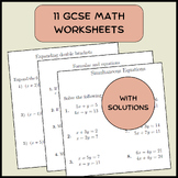 11 GCSE math worksheets (with solutions)