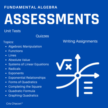 Preview of 11 - Graphing Quadratics Assessments Bundle