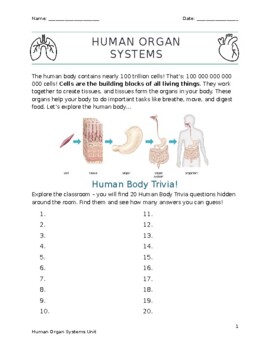 Preview of 11 Human Body Systems - Flipped Classroom Handouts with Video Links and Trivia!