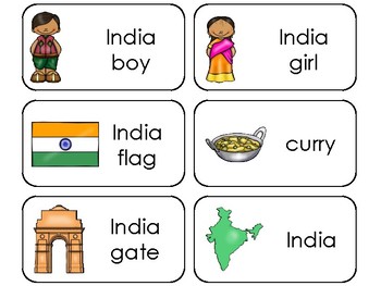 Preview of 11 India Printable Flashcards. Preschool-3rd Grade