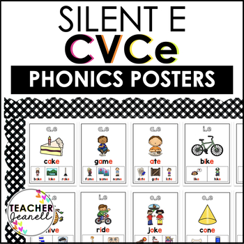 Preview of CVCe Poster Set - Silent E Poster Set - Sound Wall Posters