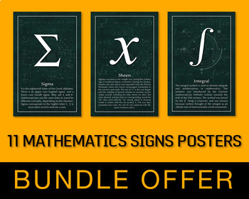 Preview of 11 Mathematics Signs Posters - Bundle Offer