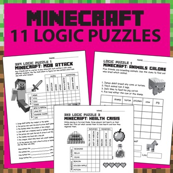 Preview of 11 Minecraft Logic Puzzles