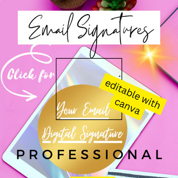 Preview of 11 Modern Professional Digital Signatures, editable with Canva (free account)