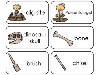 Preview of 11 Paleontology Printable Flashcards. Preschool-3rd Grade