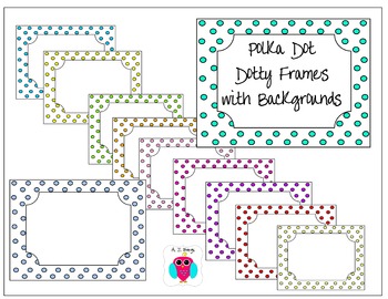 Preview of 11 Polka Dot Frames With Backgrounds-