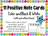 11 Positive Note Cards - Color & Black & White Versions