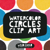 Bright Movable Rainbow Watercolor Circles Clip Art for Com