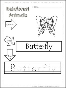 Download 11 Rainforest Animal themed printable preschool worksheets ...