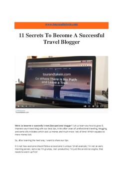 Preview of 11 Secrets To Becoming A Successful Travel Blogger/Blogger Plus Bonus