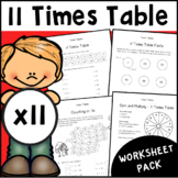 11 Times Table Worksheet Pack | Multiplication Facts Activities