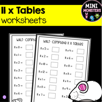 Preview of 11 Times Tables Worksheets
