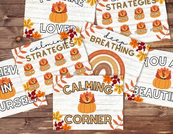 Preview of 11 Turkey Theme Affirmation & Calming Posters for the Classroom, Printable