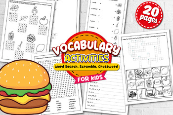 Preview of Puzzle for Kids: Word Search Activities, Scramble, Crossword, Missing Letters