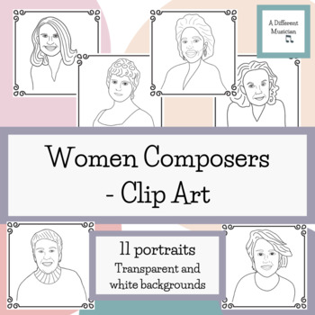 Preview of Women Composers Outline Clip Art - Women's History Month