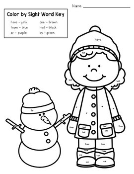 HOLIDAY/WINTER COLOR BY SIGHT WORD! by Mrs Parish's Class | TpT