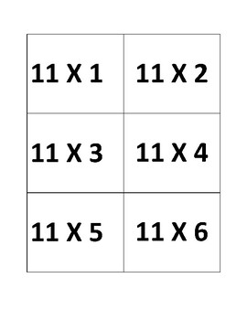 11's Multiplication Flashcards by Saturdays Off | TpT