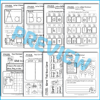 english worksheets for kindergarten 110 worksheets distance learning no prep