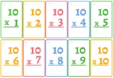 110 Multiplication Flash Cards x0 to x10  (11 pages Print 