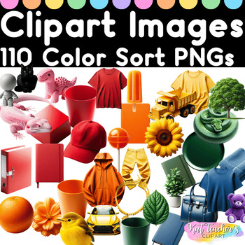 Preview of 110 Realistic Color Rainbow Sorting Clipart Images PNGs Commercial Personal Use