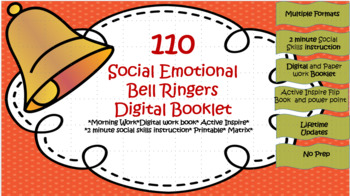 Preview of 110 Social Emotional Bell Ringers with Digital workbook