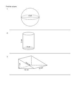 Preview of 1100 Question on Volume Math Rectangular Prisms Cylinders Cones Spheres Geometry