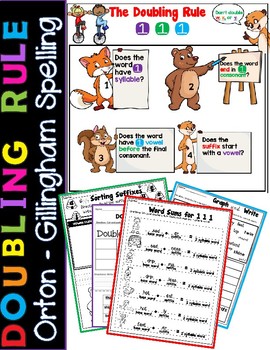Preview of 111 Doubling Rule Worksheets Orton Gillingham Spelling