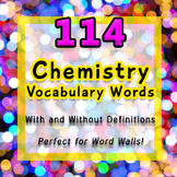 114 Chemistry Vocabulary Words with + without Definitions 