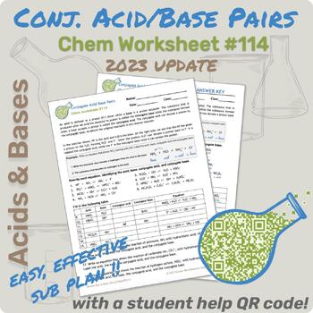 114 Conjugate Acid Base Pairs Worksheet by Science Worksheets by John