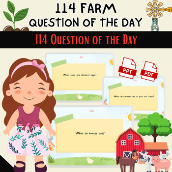 Preview of 114 Farm Question of the Day for Preschool and Kindergarten