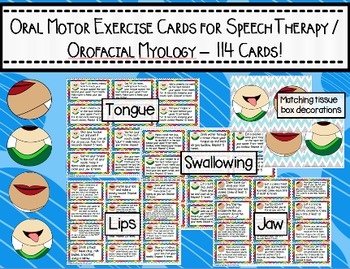 Preview of 114 Oral Motor Exercises for Speech Therapy/Orofacial Myology Tongue/Jaw/Lip/etc