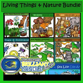 Preview of 116 Pc. BUNDLE: Living Things & Nature 58 BW, 58 Color