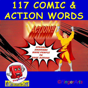 Preview of 117 COMIC ACTION WORDS BY COMIC TOONS for TPT Sellers / Teachers