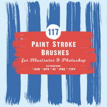 Preview of 117 Paint Stroke Brushes for Illustrator & Photoshop